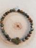 Bracelet rhyolite 6 mm croix 