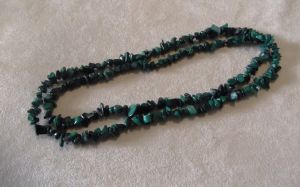 Sautoir chips malachite 80 cm