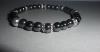 Bracelet hematite boule 6 mm apprêts argent 925