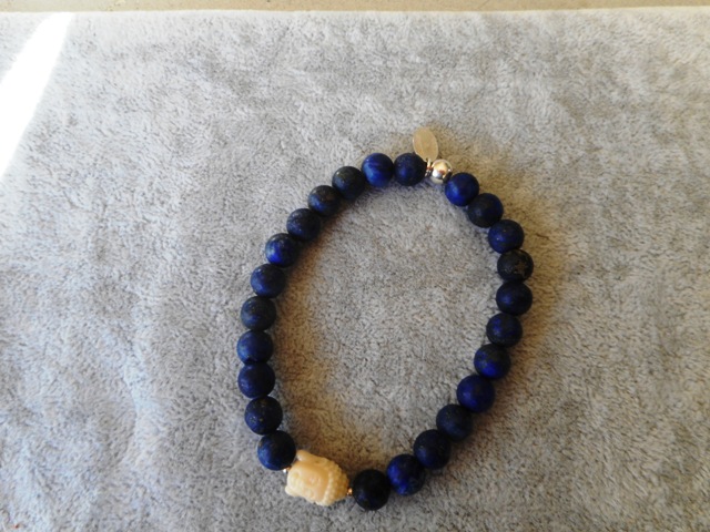 Bracelet Lapis lazuli bouddha 8 mm mat