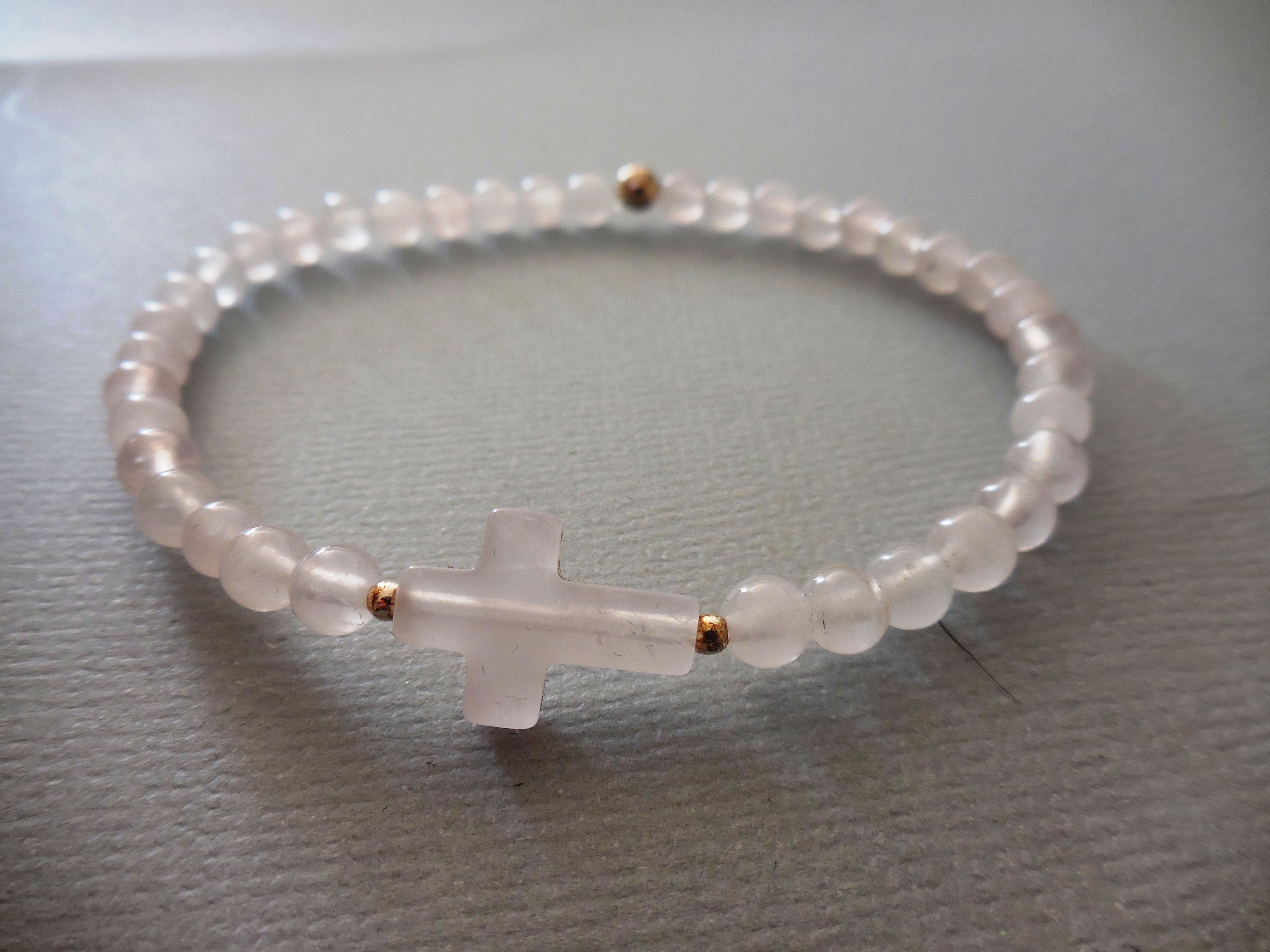 Bracelet quartz rose CROIX