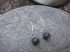 Boucles d'oreilles en pyrite et argent 925