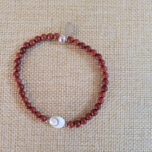 Bracelet jaspe rouge 4 mm Oeil de Sainte Lucie