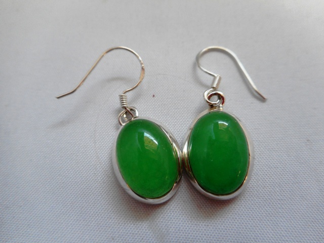 boucles jade argent 925