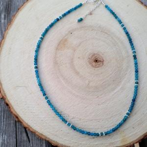 Collier Apatite bleue 3 mm à facettes