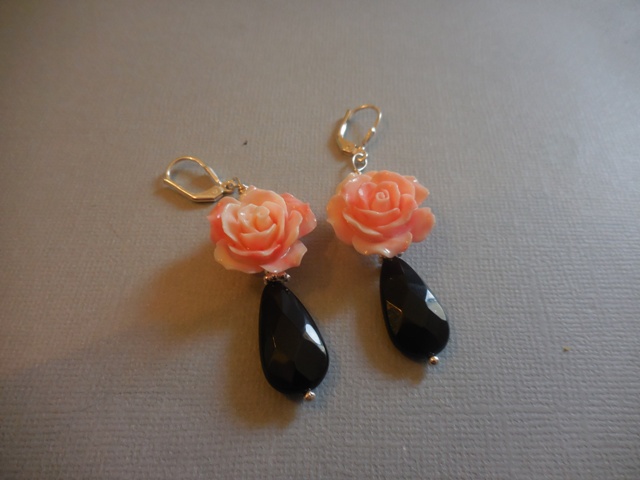 boucles d'oreilles onyx argent 925