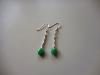 Boucles d'oreilles chrysoprase fleur gemme