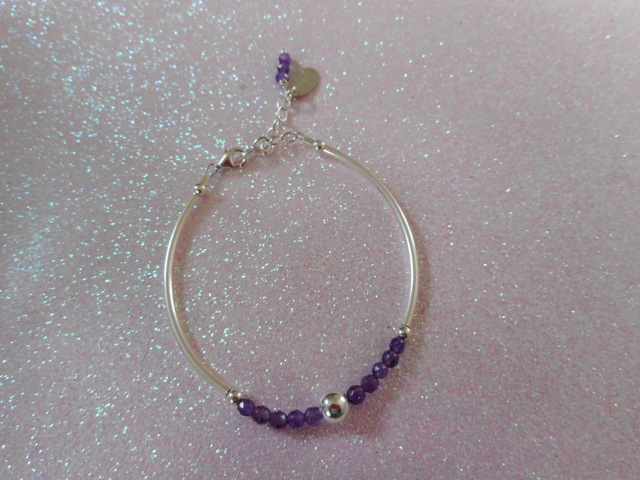 Bracelet Améthyste Demi-jonc 3 mm