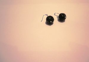 boucles d'oreilles boule pierre de lave