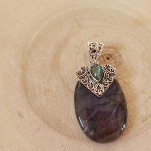 Pendentif Labradorite ovale 