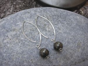 Boucles d'oreilles en pyrite et argent 925