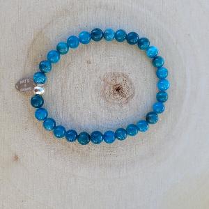 Bracelet Apatite bleue 6 mm