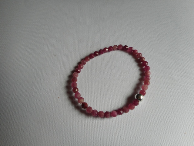 Bracelet Tourmaline rose 4 mm facettes