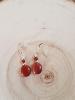 Boucles d'oreilles jaspe rouge palet