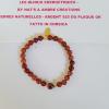 Bracelet Agate feu 6 mm PL OR coeur