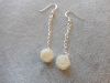 Boucles d'oreilles rose nacre blanche