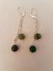 Boucles jade 2 boules argent 925