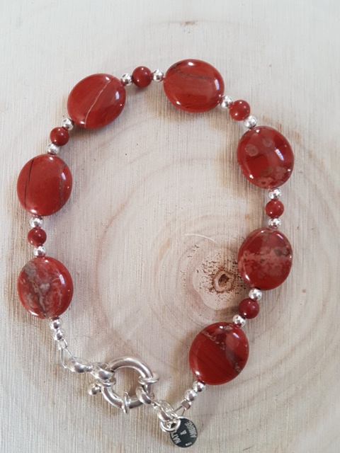 Bracelet jaspe rouge 8 mm