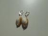 Boucles d'oreilles coquillage blanc/beige cailloux argent 925