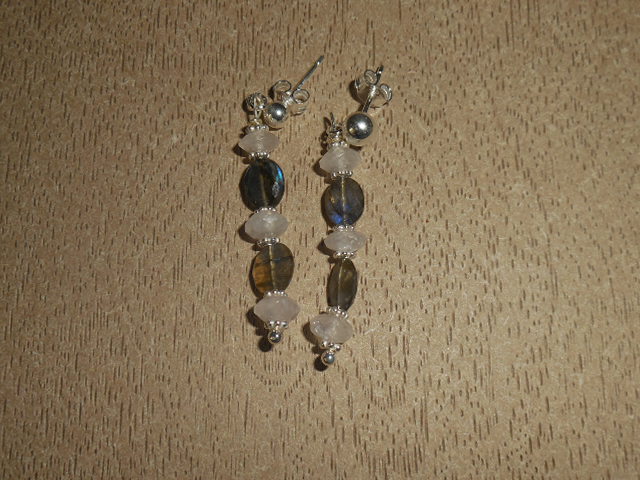 boucles d'oreilles labradorite pierres de lune