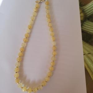 COLLIER CALCITE JAUNE 10 MM