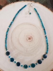 Collier apatite bleue et argent 925