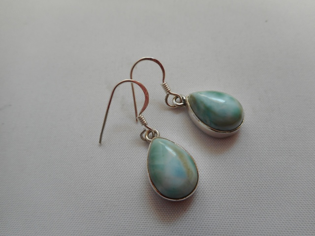 Boucles larimar argent 925 goutte