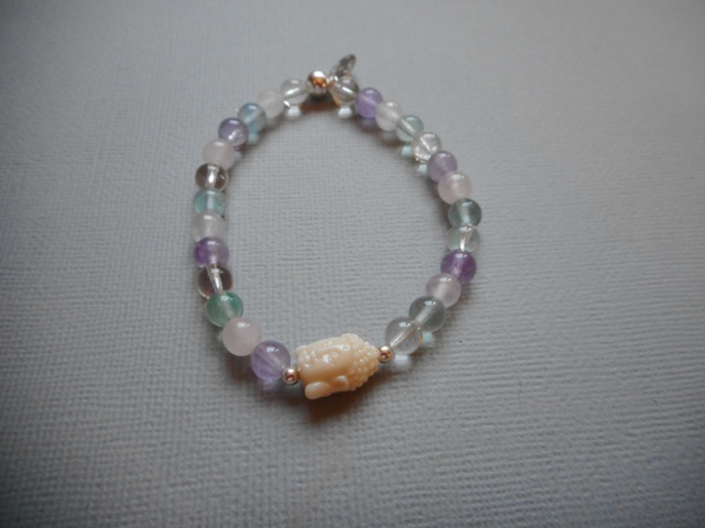 Bracelet fluorine bouddha