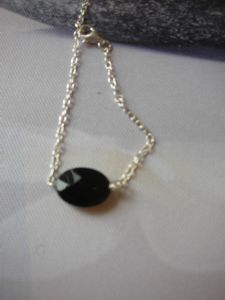 Bracelet onyx et argent