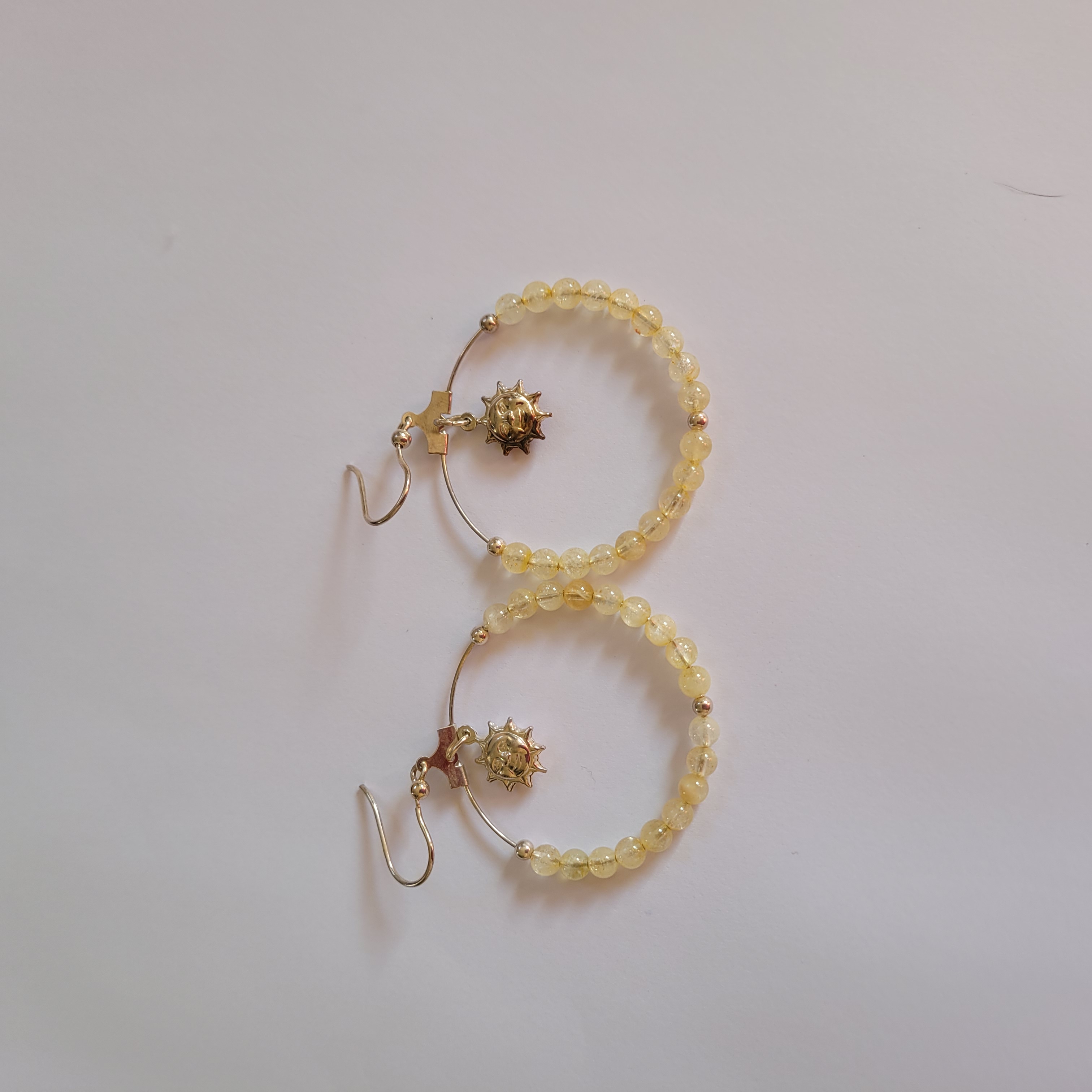 Boucles créoles calcite jaune 