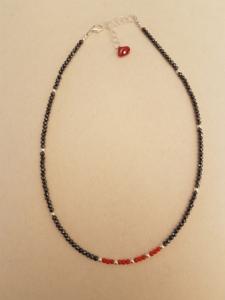 Collier hématite corail