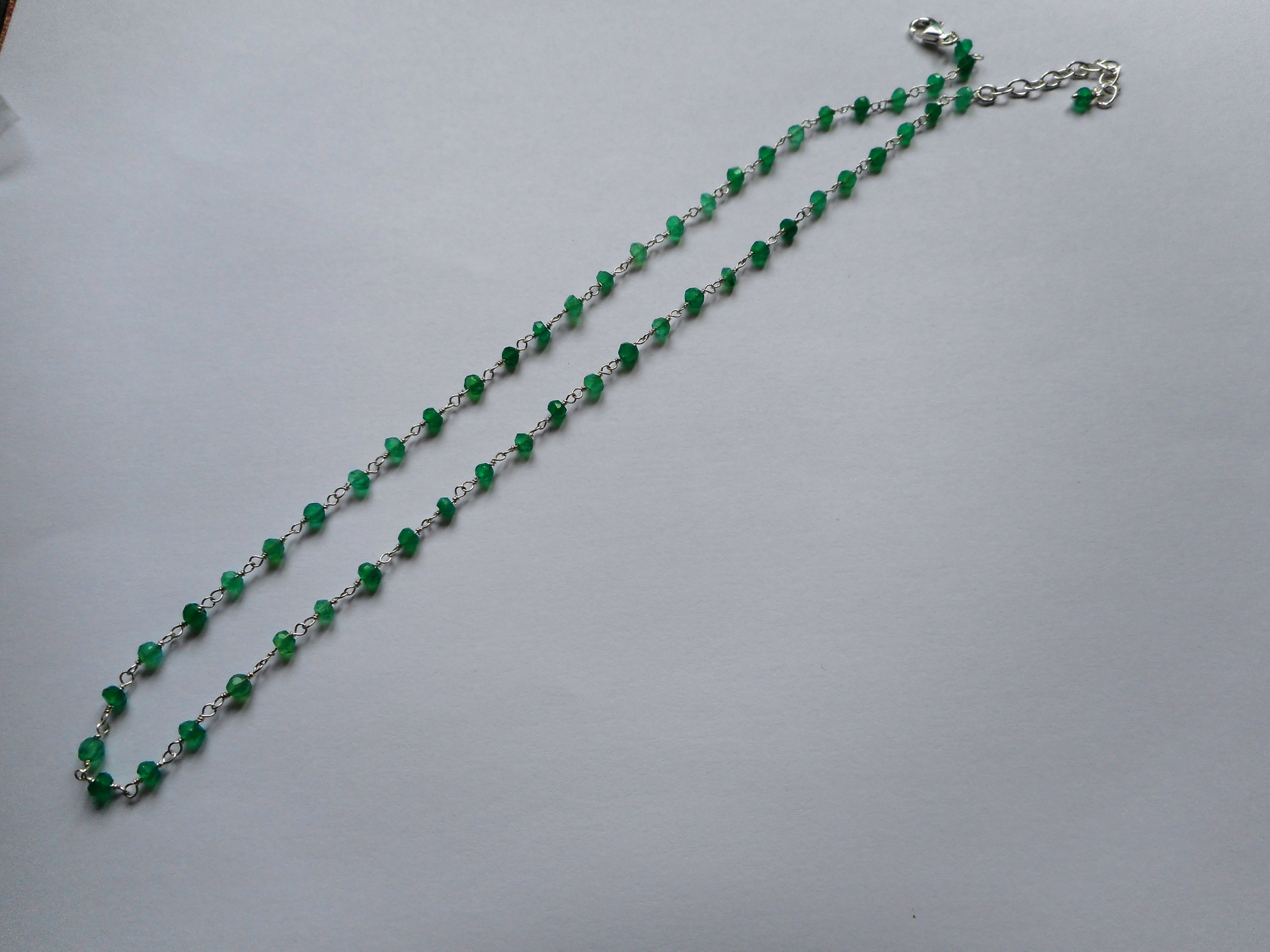 Collier quartz vert Argent 925