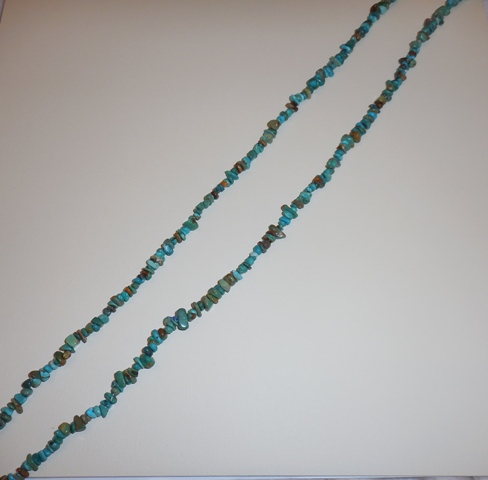 Sautoir turquoise chips 80 cm