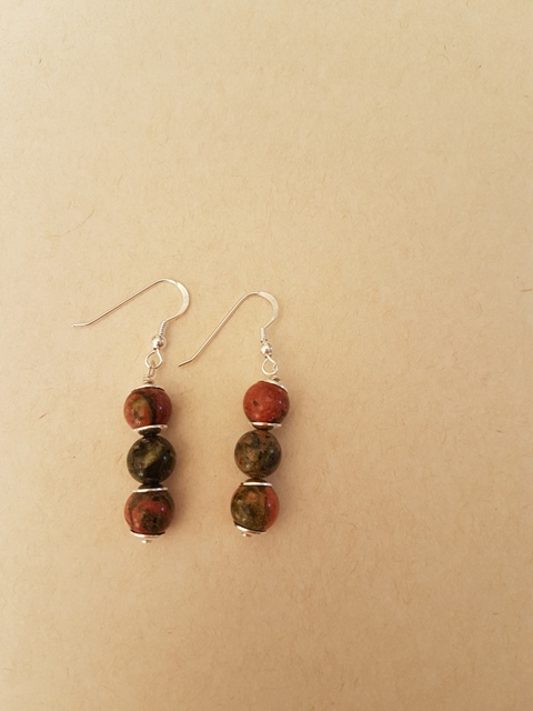 Boucles d'oreilles unakite