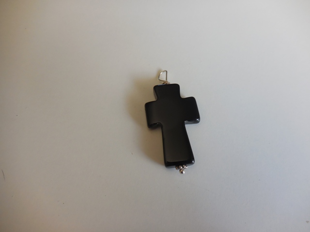 Pendentif Croix onyx argent 925 MM