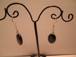 boucles d'oreilles ronde onyx palet