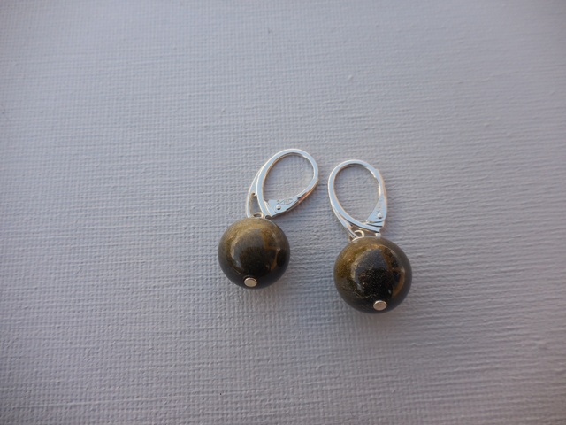 Boucles Obsidienne gold dormeuses