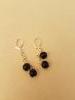 boucles 2 boules Tourmaline noire 8 mm 