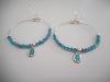 Boucles d'oreilles créoles apatite bleue vierge 