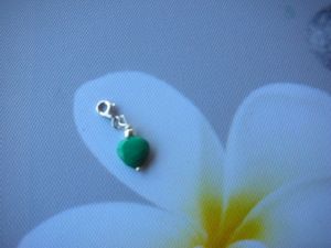 charms coeur en malachite 