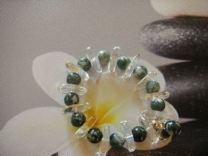 bracelet agate mousse 10 MM Cristal