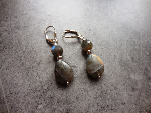 boucles d'oreilles labradorite 