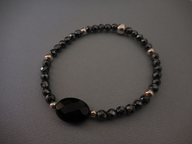 bracelet hematite palet ovale facettes