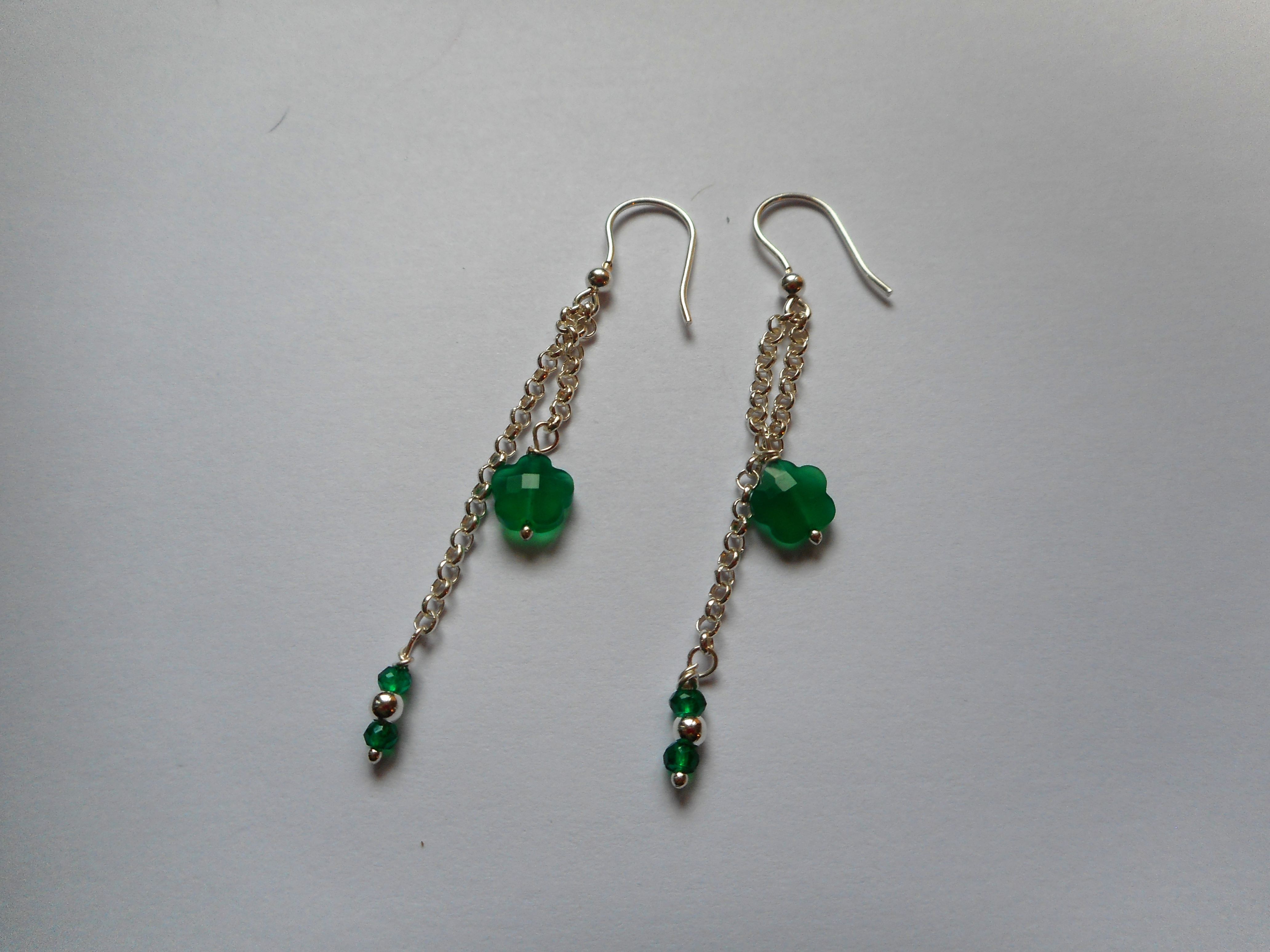 Boucles d'oreilles Quartz vert fleur