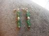 Boucles clous aventurine verte 5 boules