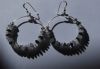 Boucles d'oreilles Creoles quartz tourmaline noire