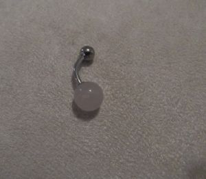 percing nombril  quartz rose