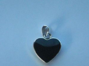 Pendentif coeur onyx noir argent 925